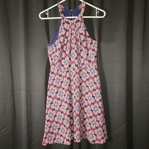 Express Mini Dress Size 6 Halter Lined Floral Mandala Multi Color Print